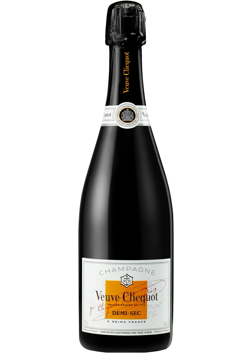 Veuve Clicquot Ponsardin Demi-Sec Champagne blend: Pinot Noir, Meunier and Chardonnay bottle