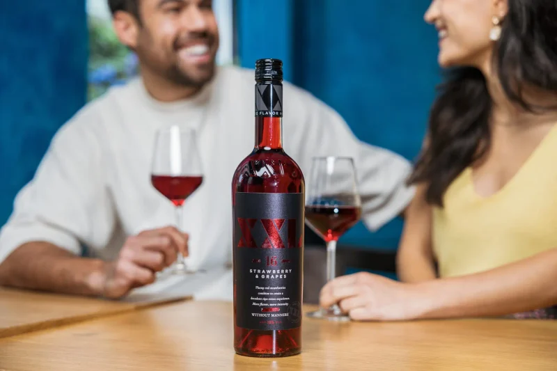 XXL Moscato Strawberry Flavored fortified Moscato bottle