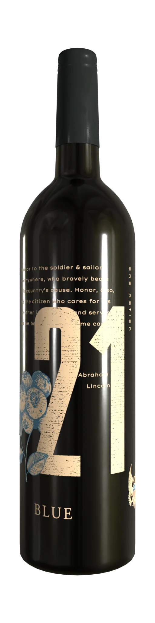 Villari Vineyards One Nation 21% Blue Blueberry and apple fruit wine blend bottle