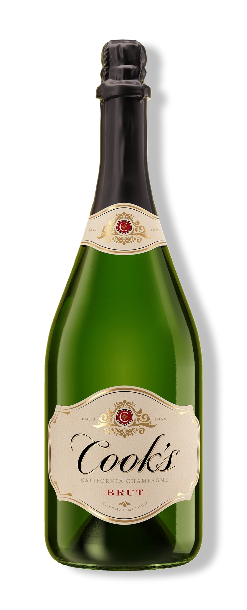 Cook's Champagne Cellars Brut Sparkling wine bottle