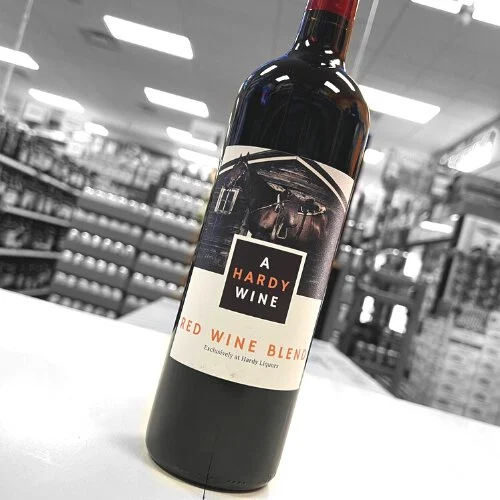 A Hardy Wine Red Blend bottle