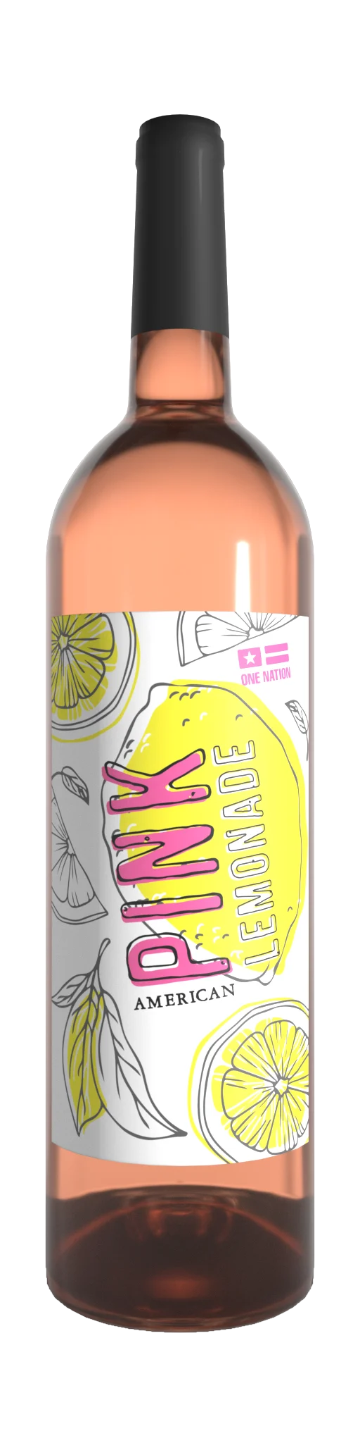 Villari Vineyards One Nation Pink Lemonade Fruit wine: strawberry, watermelon, lemon and apple wine bottle