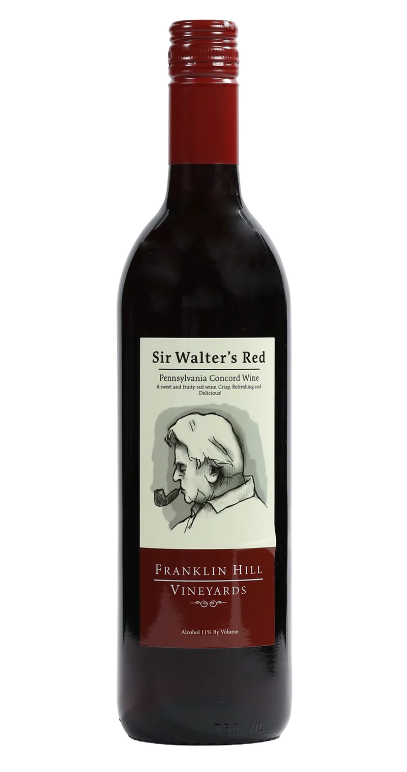 Franklin Hill Vineyards Sir Walter's Red Concord bottle